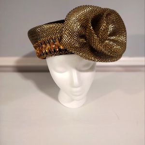 Vintage Wool and Gold Fascinator